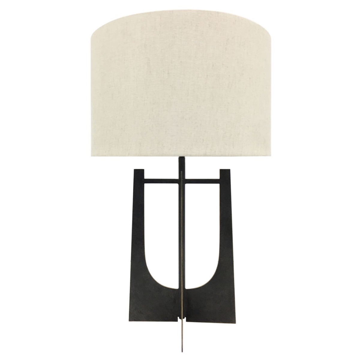 Glenthorpe Hammered Iron Table Lamp Gilded Oak with Irish Linen Shade