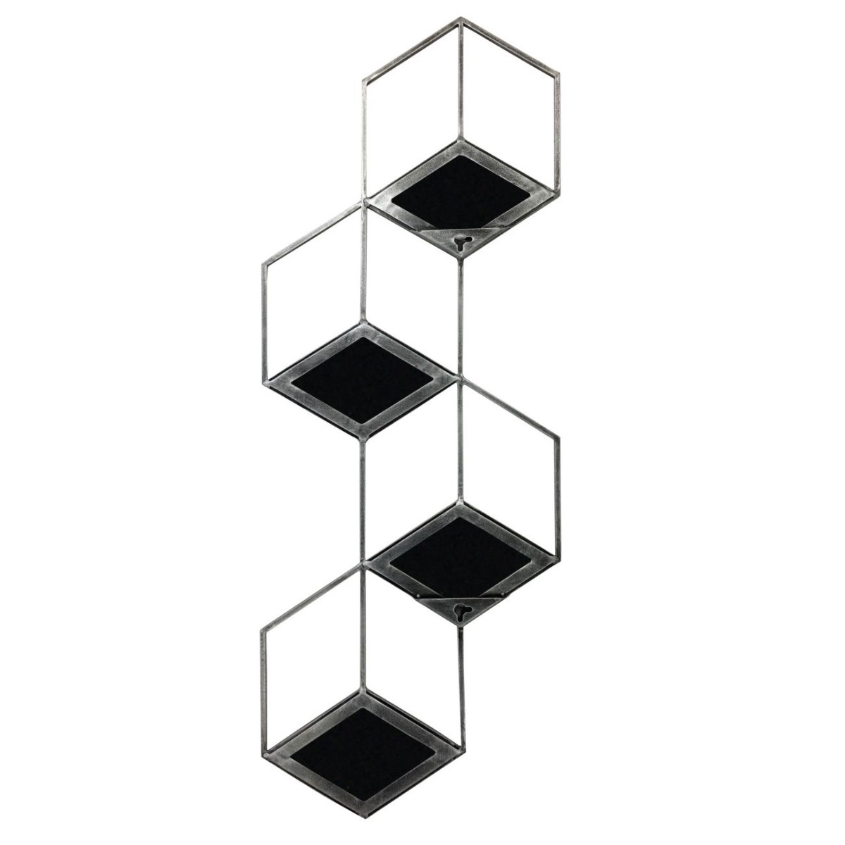  Honeycomb Mirror Set Brushed Grey Finish