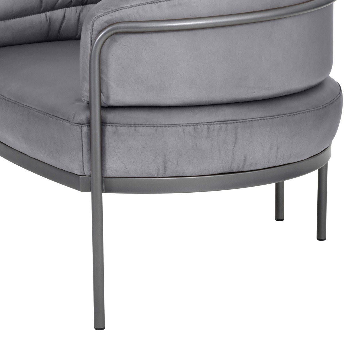 Angus Club Chair Concrete Colour Leather By Libra | Style Our Home