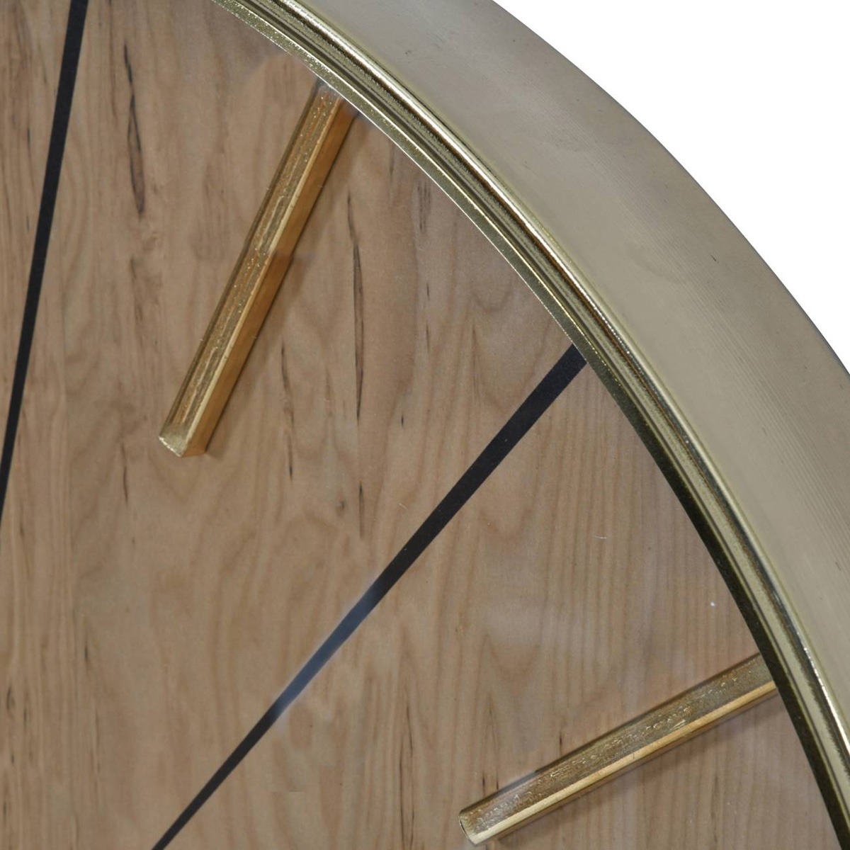 Riley 60cm Gold and Wood Effect Wall Clock By Libra | Style Our Home