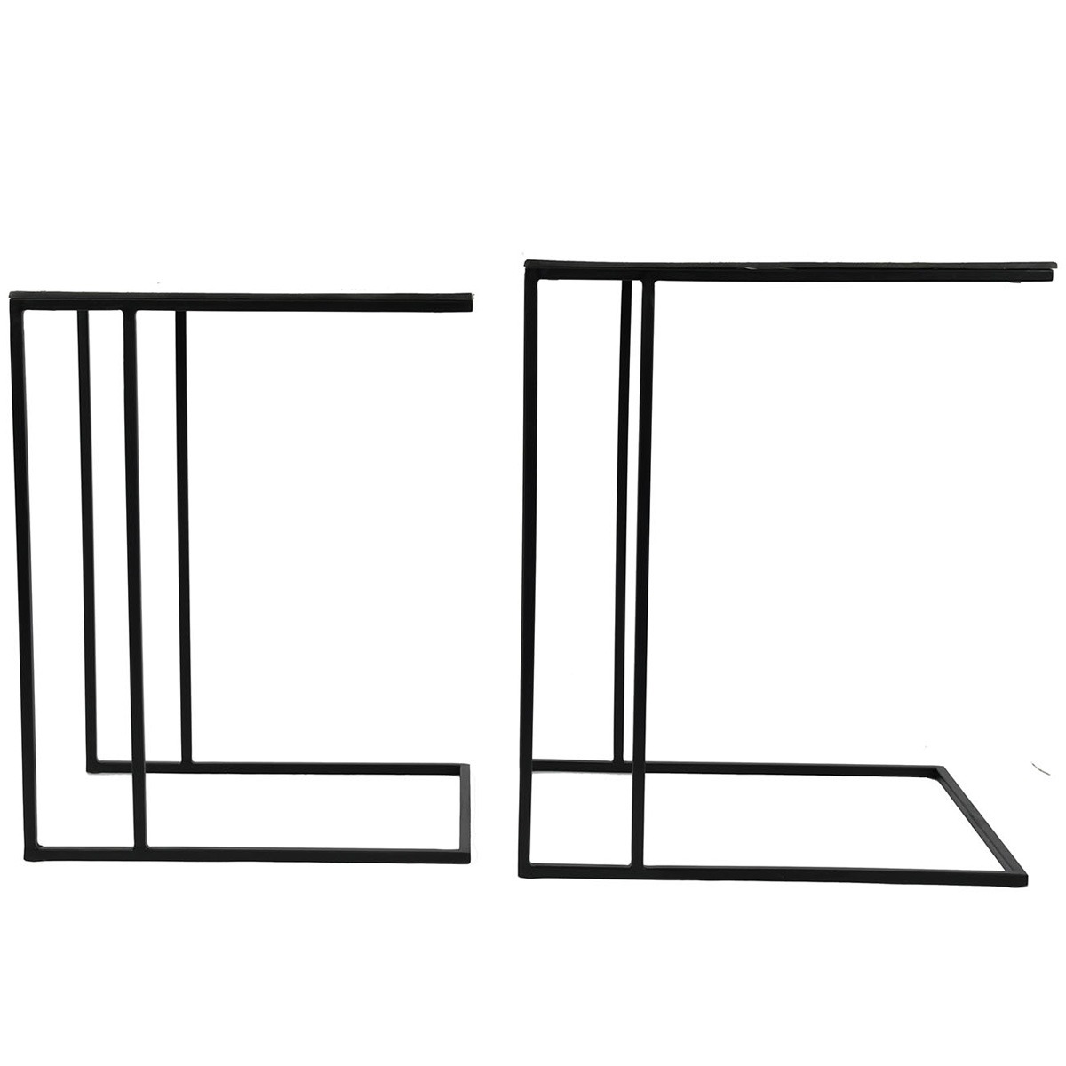 Luna Graphite Textured Aluminium Set of 2 Side Tables By Libra | Style Our Home