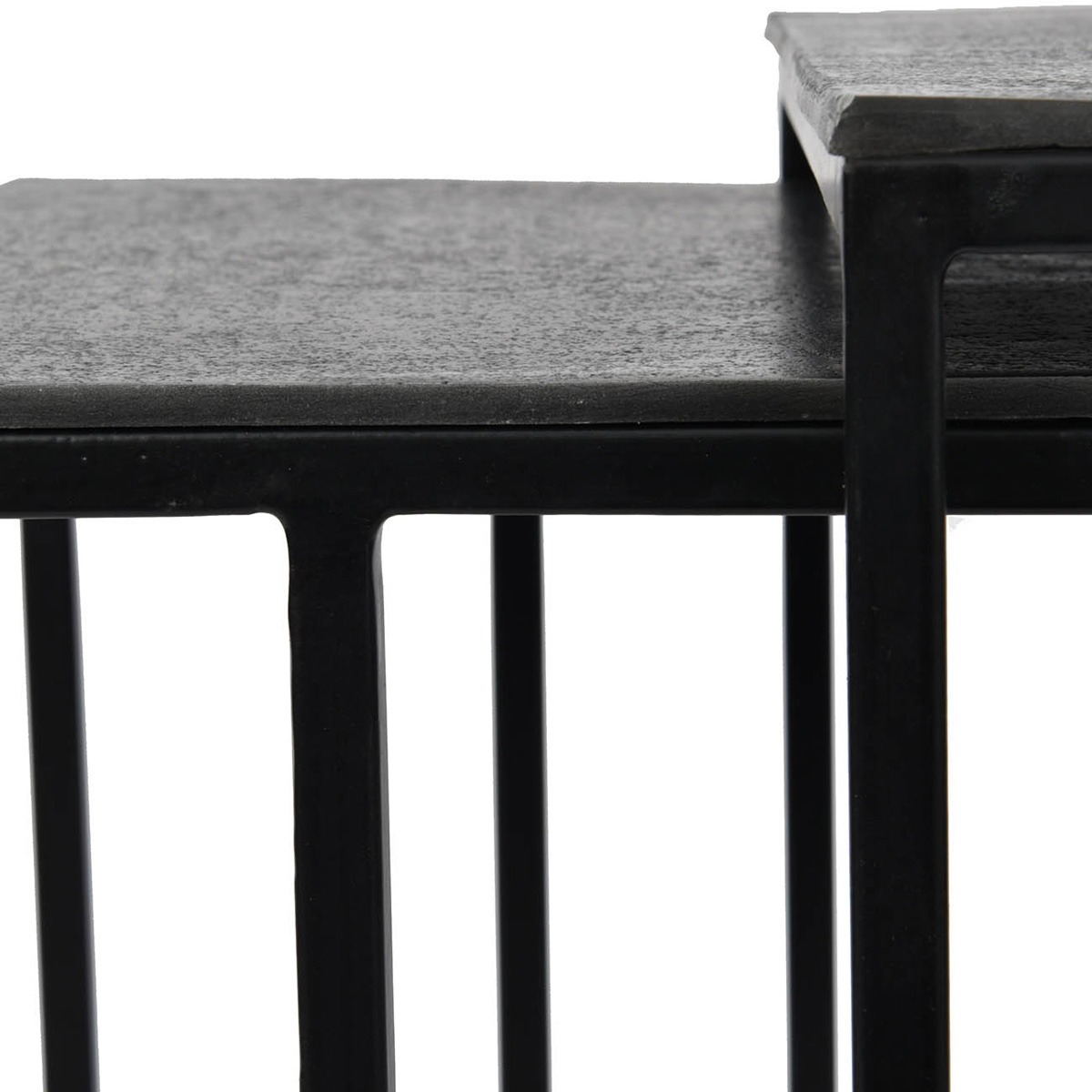 Luna Graphite Textured Aluminium Set of 2 Side Tables By Libra | Style Our Home