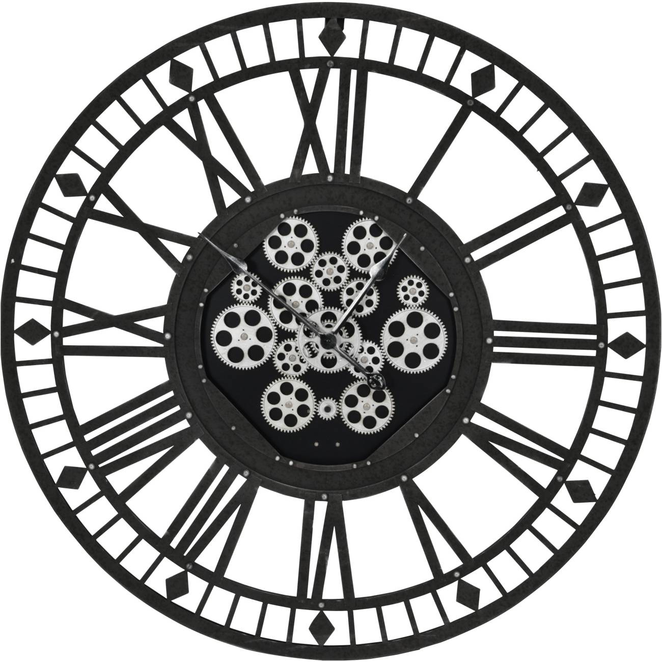 Gibson Grey Skeleton 90cm Moving Cog Clock by Ora Designs | Style Our Home