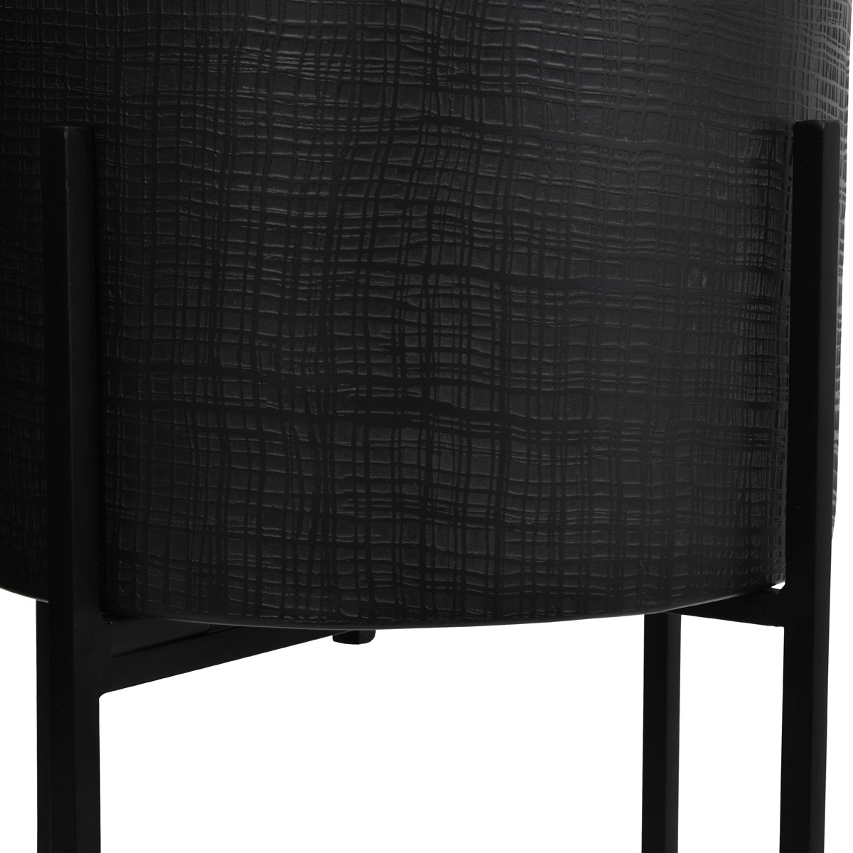 Clyde Floor Standing Matt Black Set of 2 Planters on Black Stands By Libra | Style Our Home