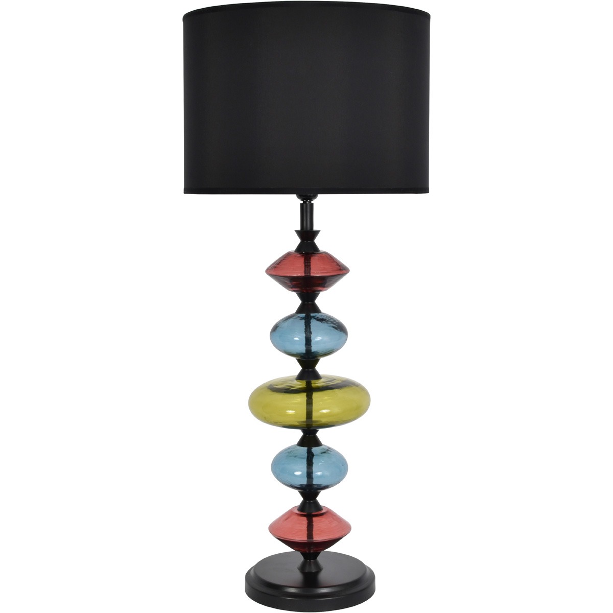 Eva Table Lamp in Ebony Black and Green Glass (Base Only) â€“ E27 By Libra | Style Our Home