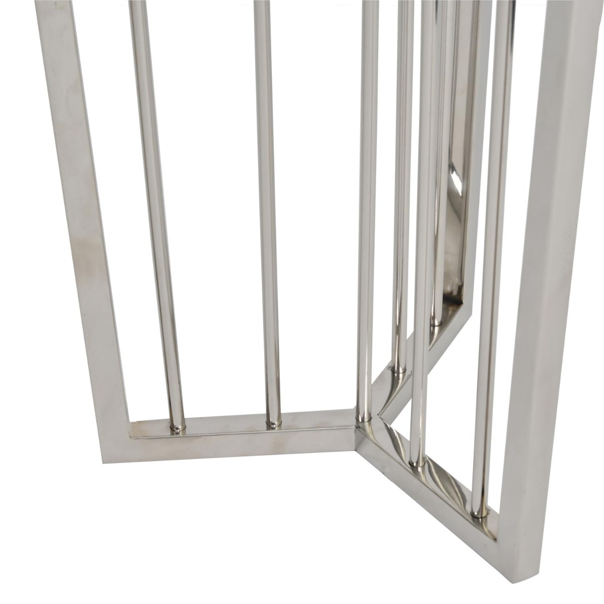 Abington Stainless Steel Frame and Clear Glass Console Table by Libra Designs | Style Our Home
