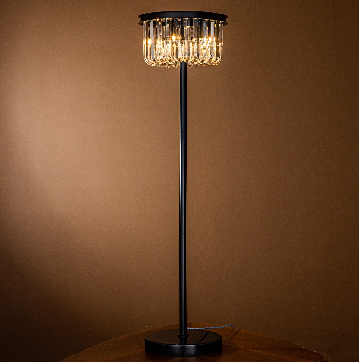 Cowdray Glass Droplet Circular Floor Lamp By Libra | Style Our Home