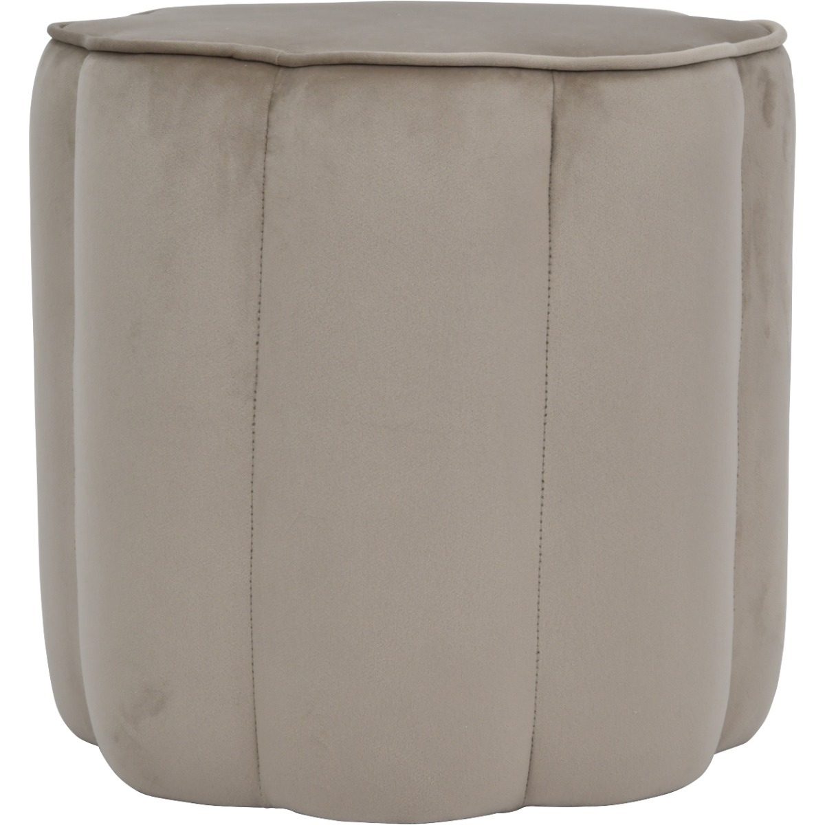 Scallop Footstool in Smokey Taupe Velvet by Libra | Style Our Home