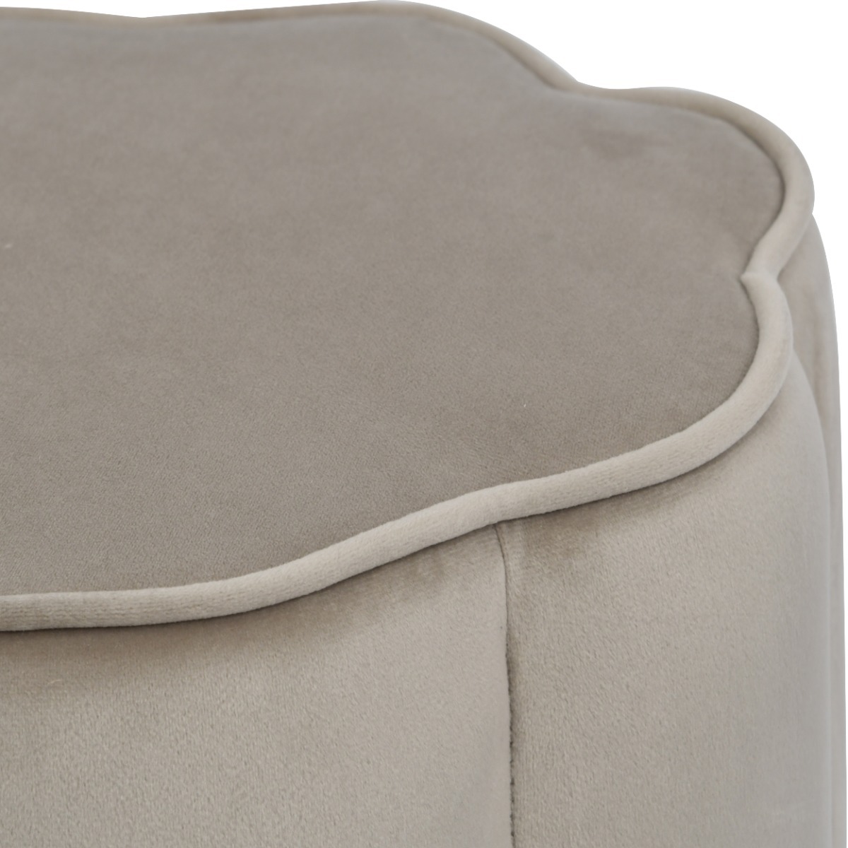 Scallop Footstool in Smokey Taupe Velvet by Libra | Style Our Home