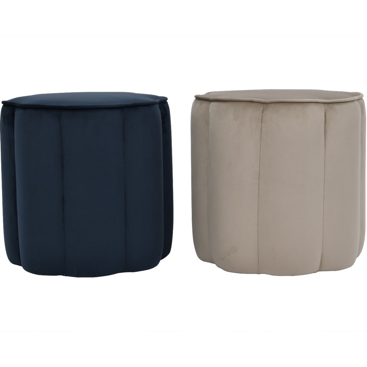 Scallop Footstool in Royal Blue Velvet by Libra | Style Our Home