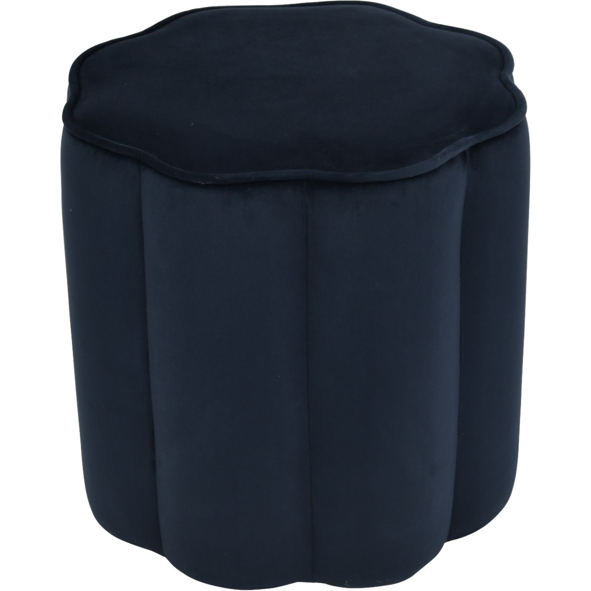 Scallop Footstool in Royal Blue Velvet by Libra | Style Our Home
