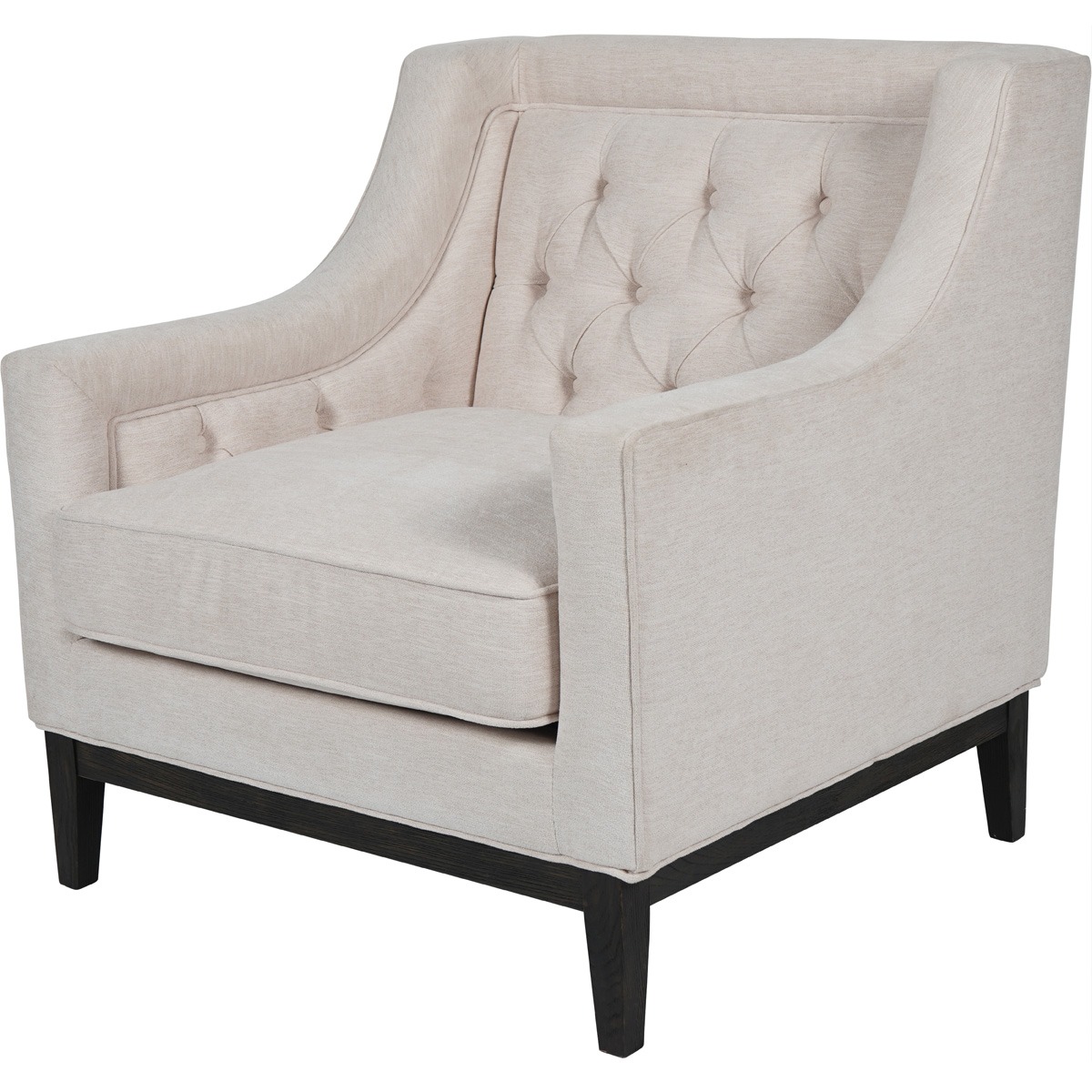 Theodore Buttoned Armchair in Ivory Fabric By Libra | Style Our Home