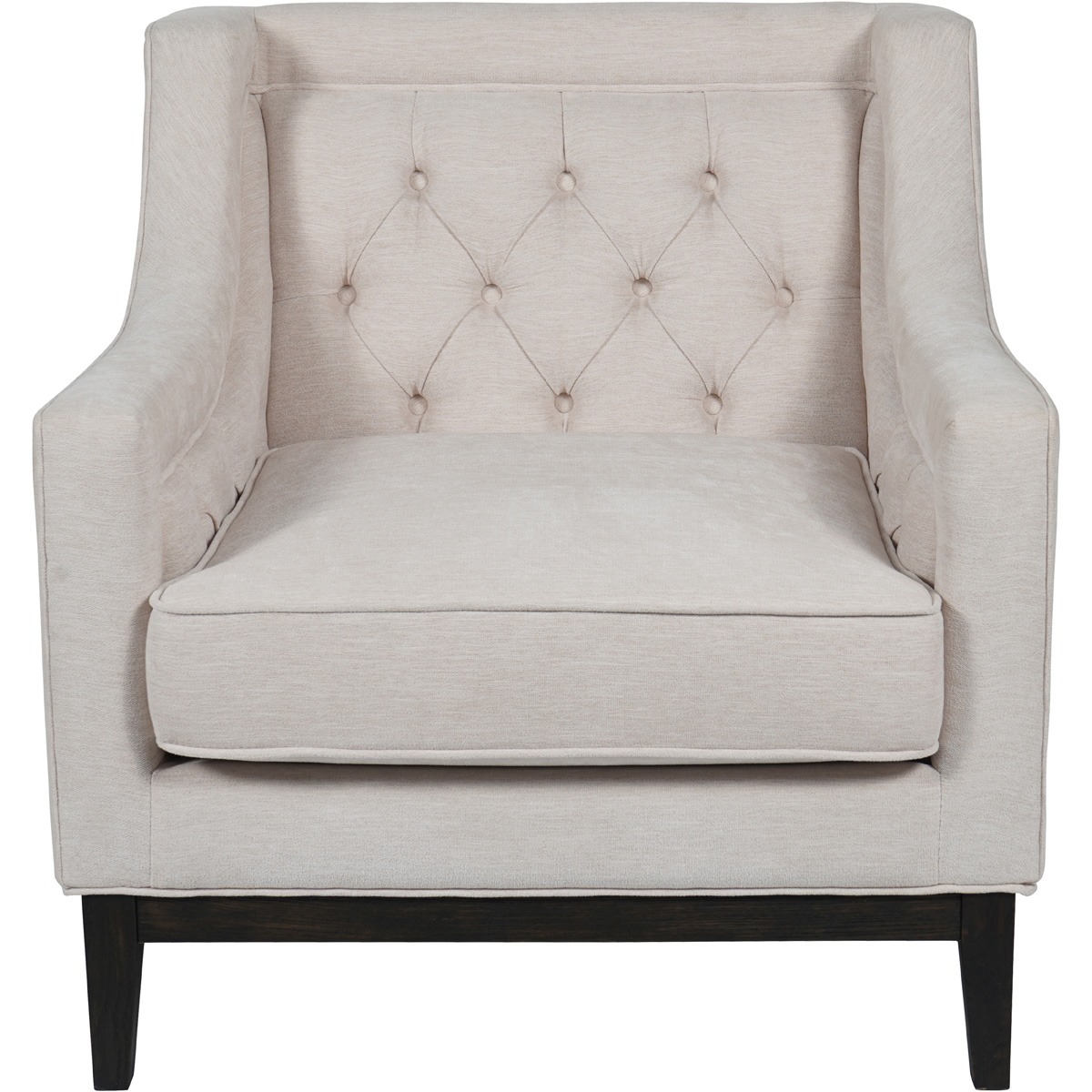 Theodore Buttoned Armchair in Ivory Fabric By Libra | Style Our Home