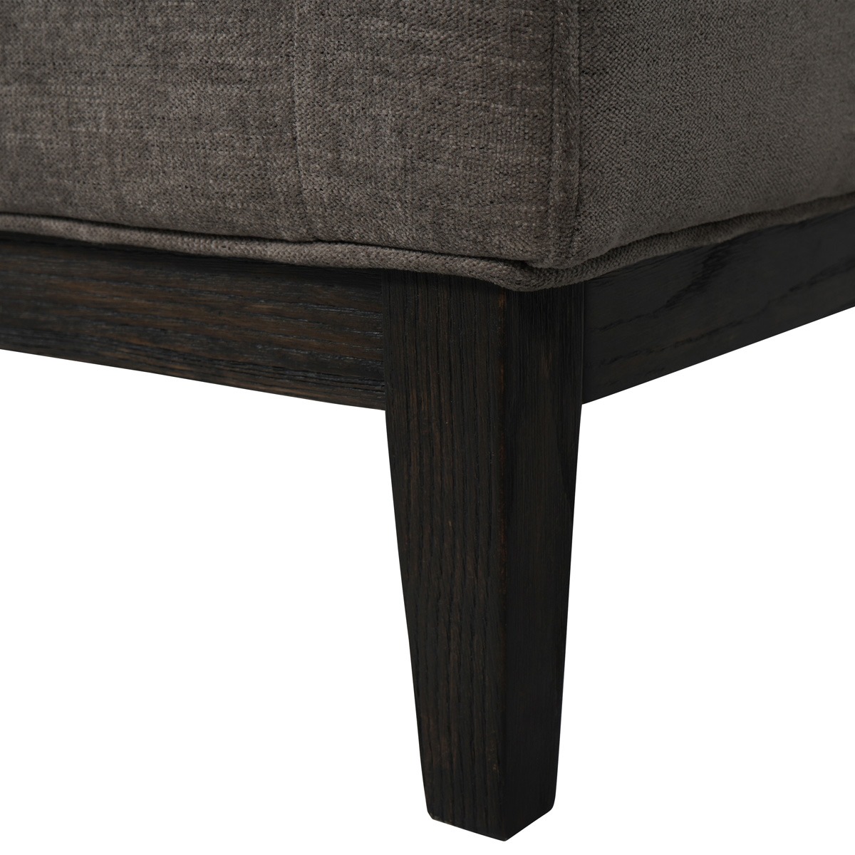 Theodore Buttoned Armchair in Warm Grey Fabric By Libra | Style Our Home