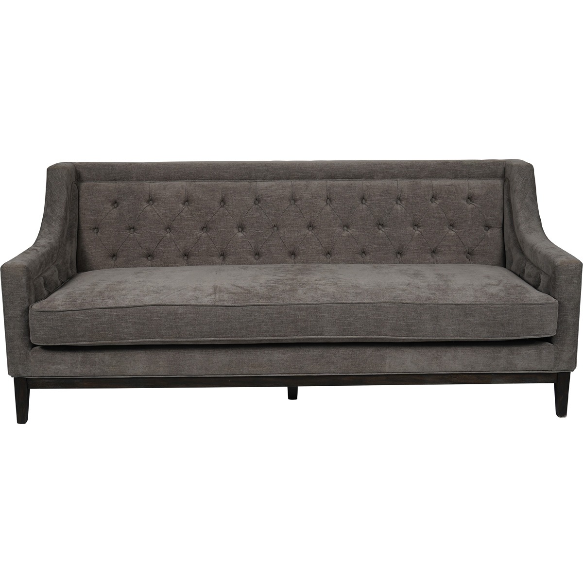 Theodore Buttoned Sofa in Warm Grey Fabric 200cm By Libra | Style Our Home