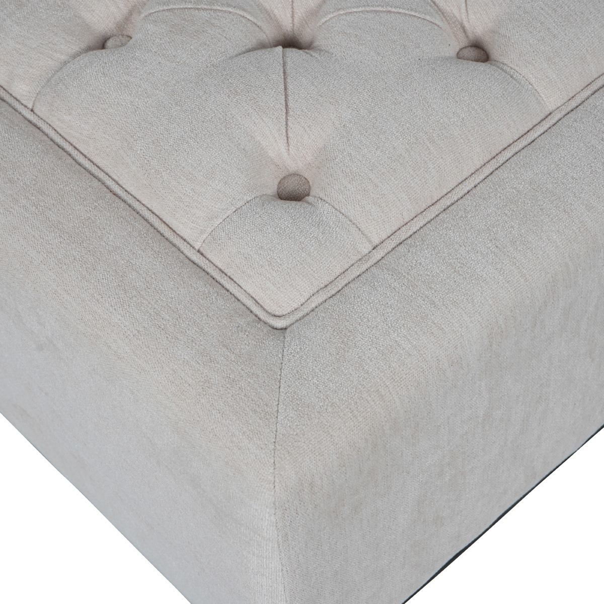 Theodore Buttoned Stool in Ivory Fabric  By Libra | Style Our Home