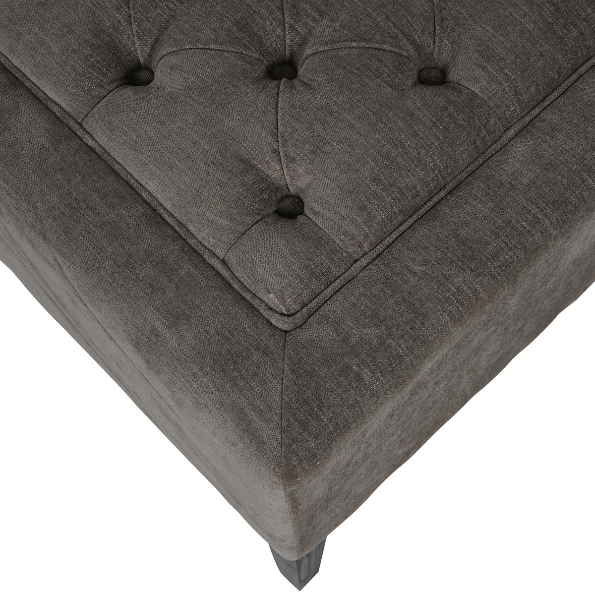 Theodore Buttoned Stool in Warm Grey Fabric  By Libra | Style Our Home