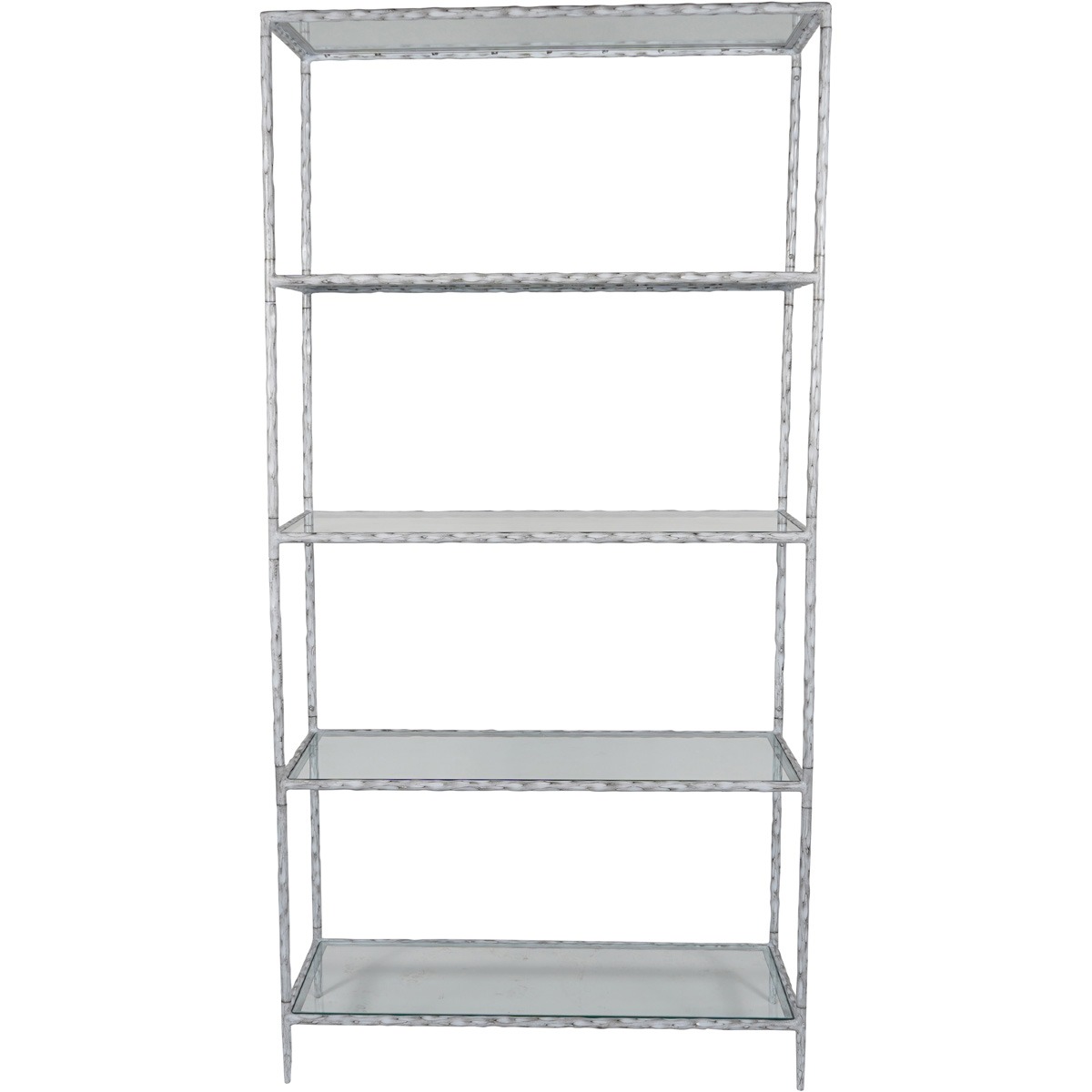 Patterdale Hand Forged Shelving Unit Table Chalk White with Glass Shelves By Libra | Style Our Home