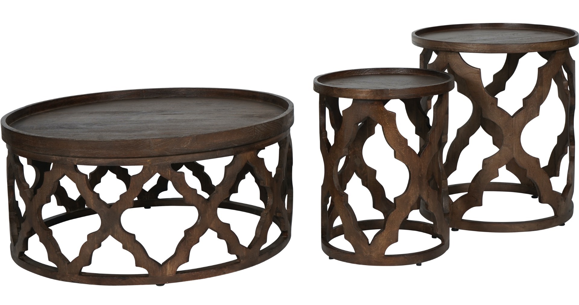 Kielder Solid Carved Wooden Coffee Table in Dark Brown by Libra | Style Our Home