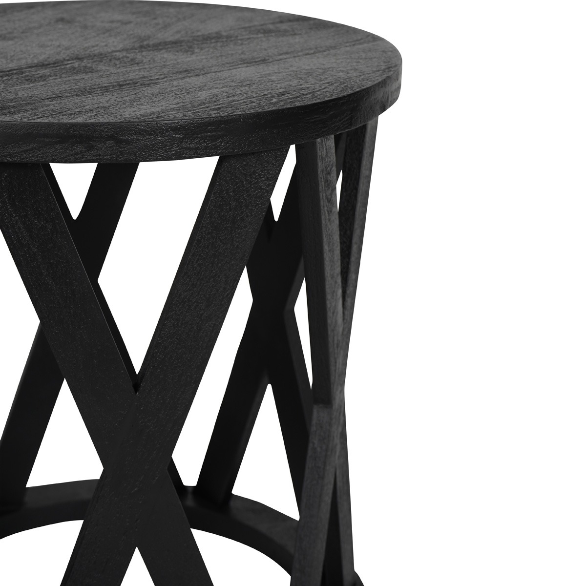 Cali Solid Wooden Set of 2 Nesting Side Tables in Black by Libra | Style Our Home