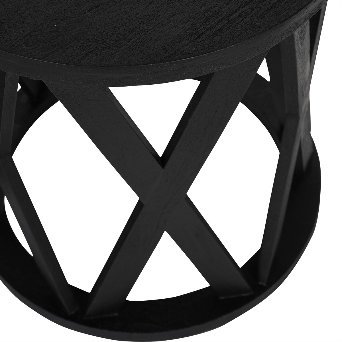 Cali Solid Wooden Set of 2 Nesting Side Tables in Black by Libra | Style Our Home