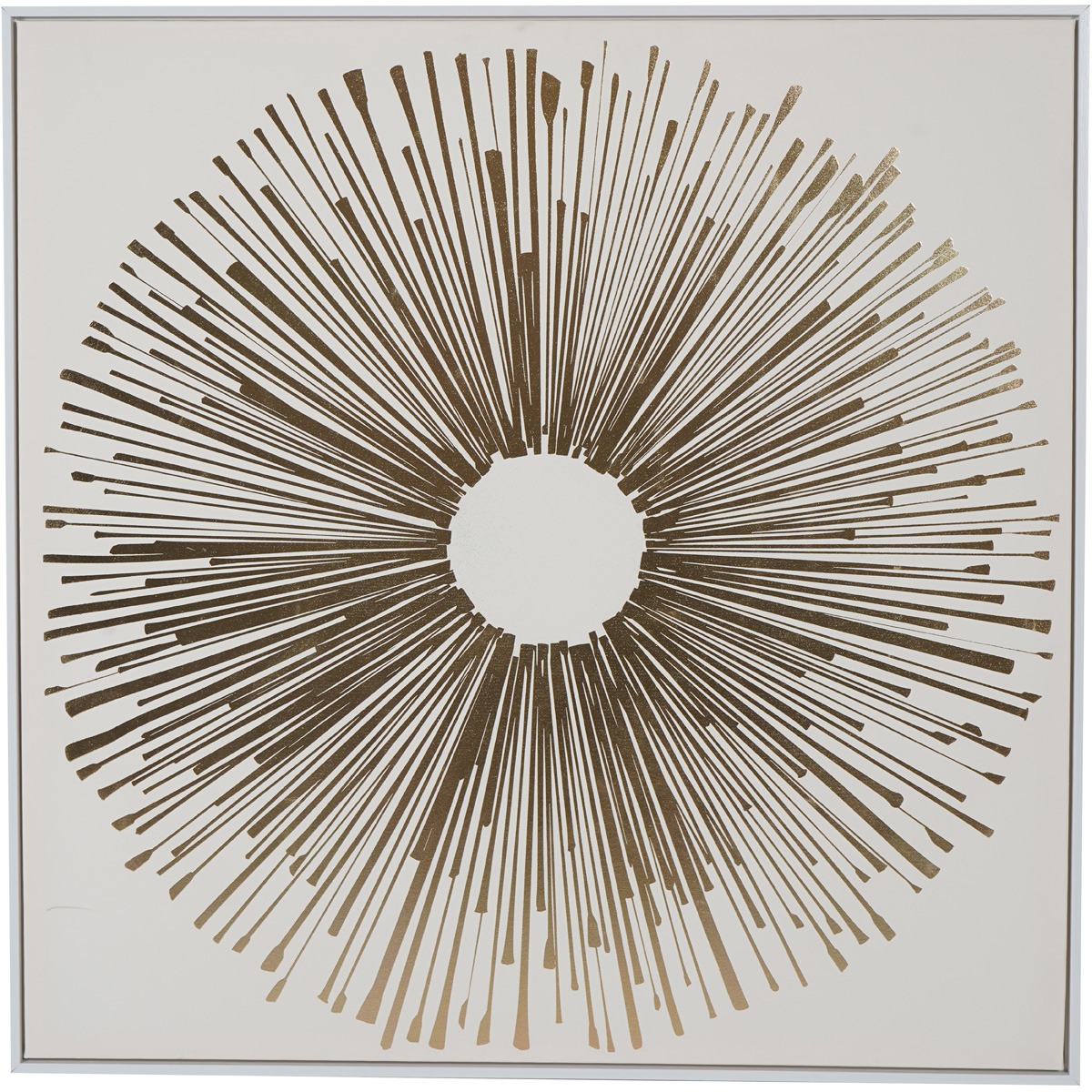 Golden Foiled Sunburst Framed Canvas 100x100cm By Libra | Style Our Home
