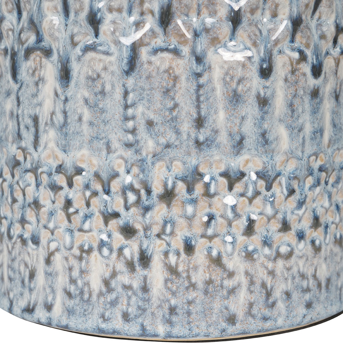 Stormy Sky Glaze Table Lamp 60cm with Cream Drum Shade By Libra | Style Our Home