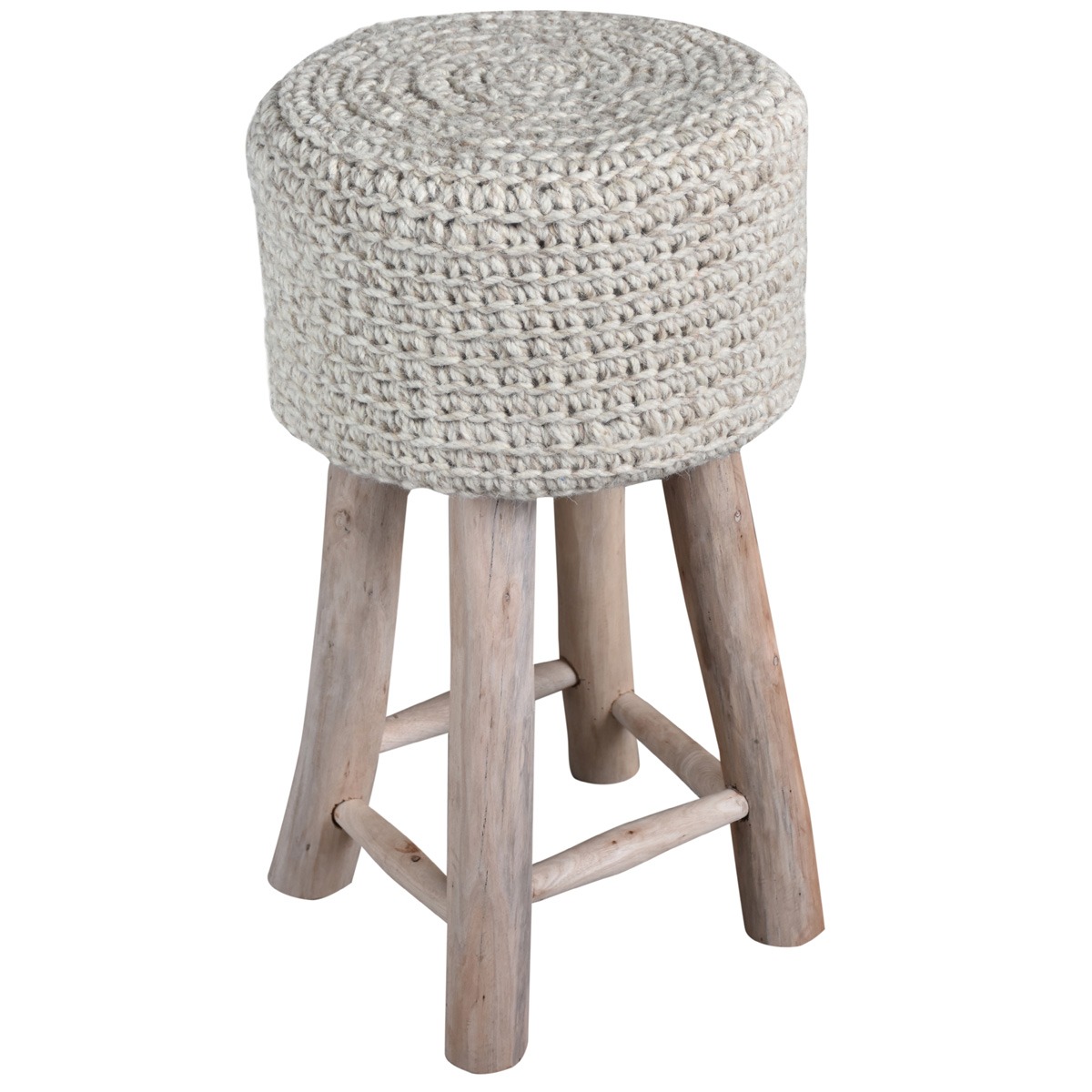 Nomad Natural Knitted Bar Stool By Libra | Style Our Home