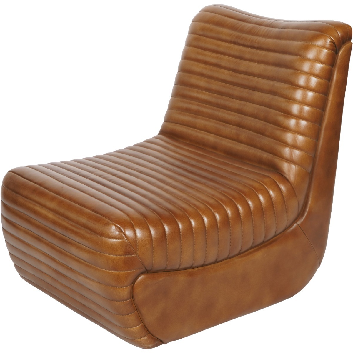 Trinity Brown Cognac Leather Occasional Chair by Libra | Style Our Home 