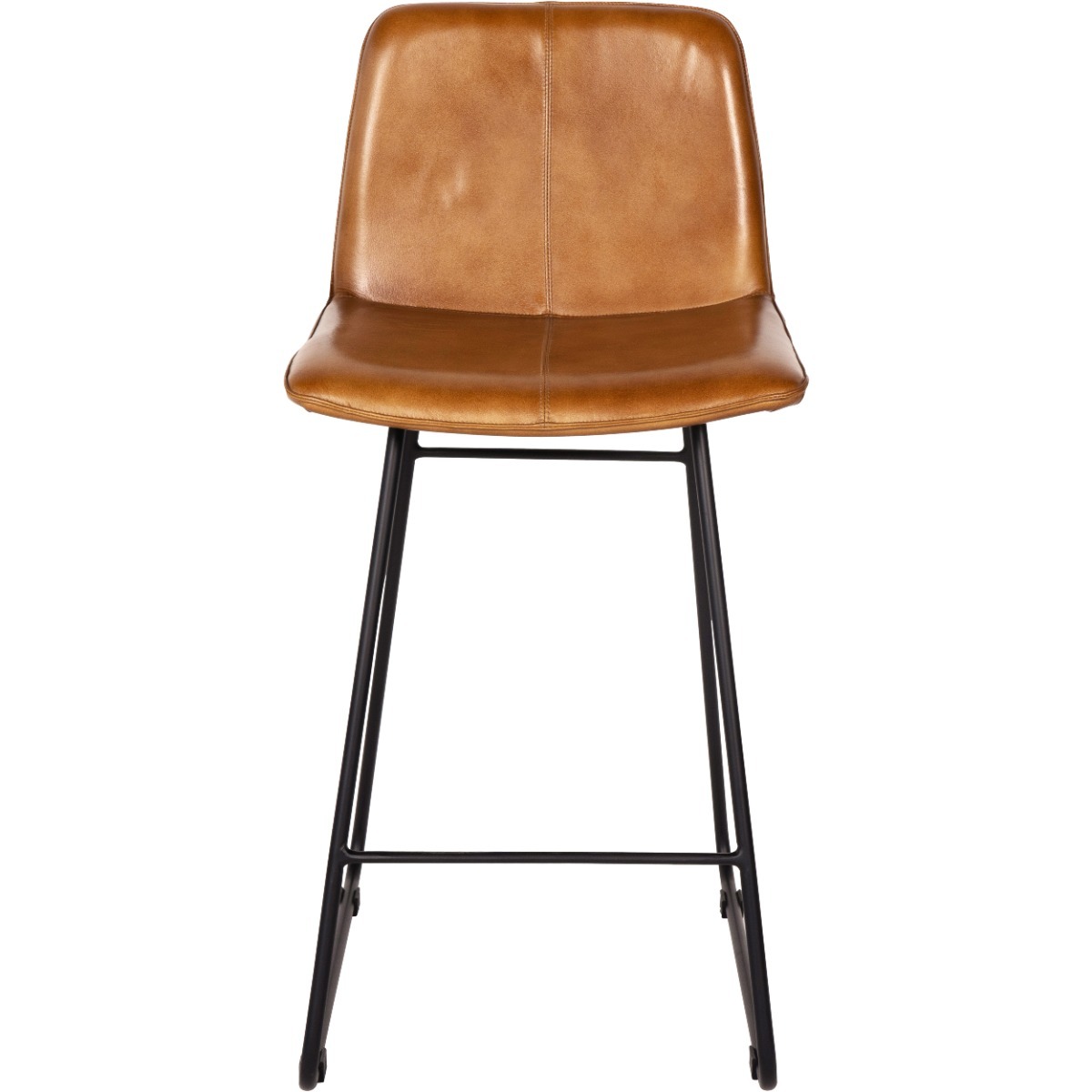 Robinson Brown Leather Bar Stool (a pair) by Libra | Style Our Home