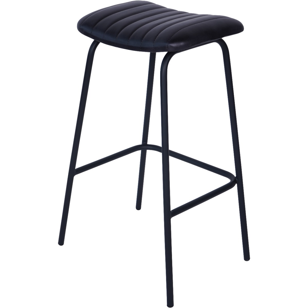 Arthur Charcoal Leather Bar Stools (a pair) by Libra | Style Our Home 