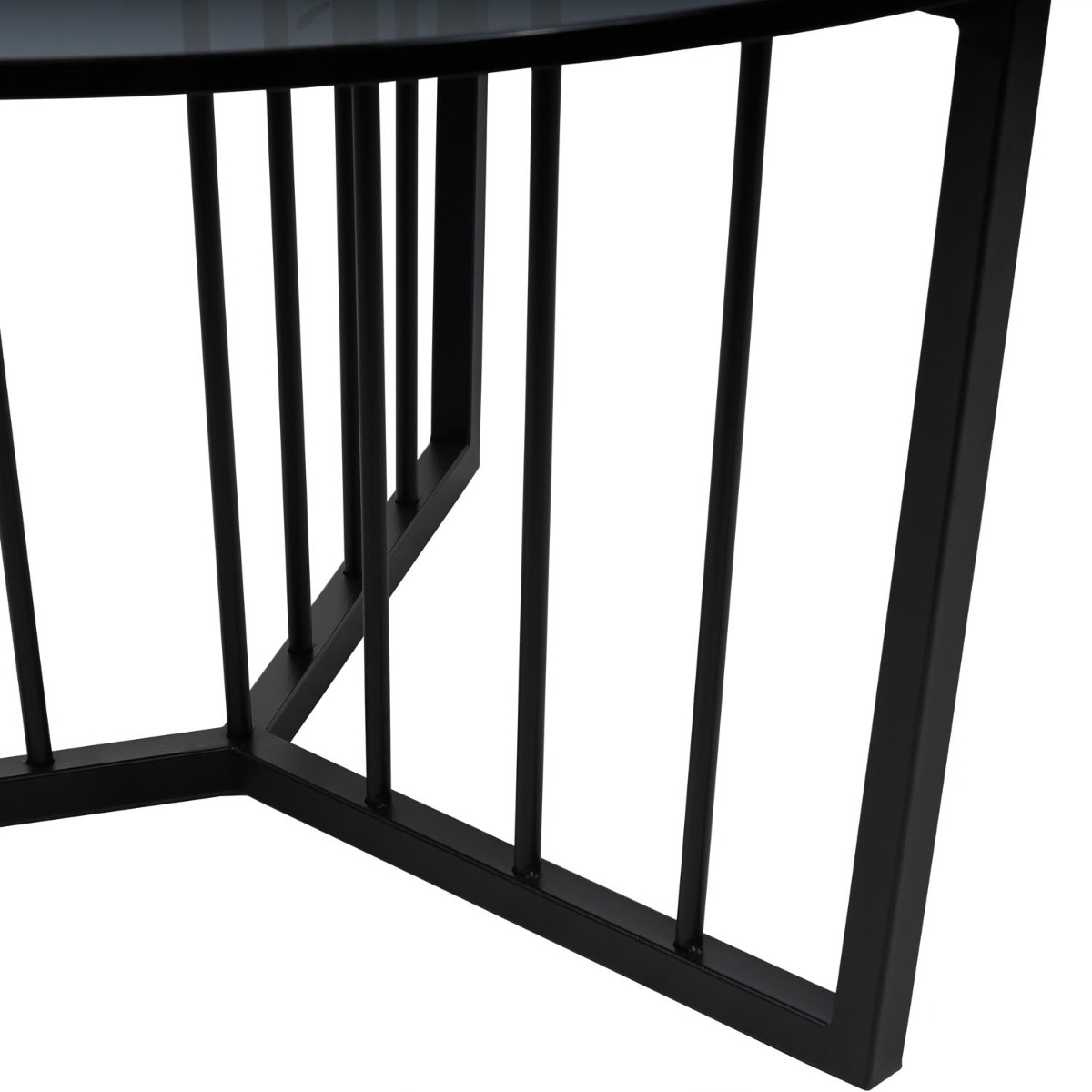 Abington Black Frame and Tinted Glass Round Coffee Table 80cm by Libra Designs | Style Our Home
