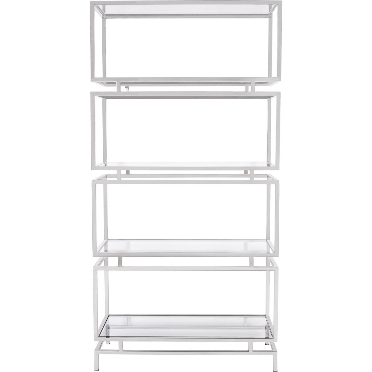 Abington Stainless Steel Frame and Clear Glass Large Display Unit by Libra Designs | Style Our Home
