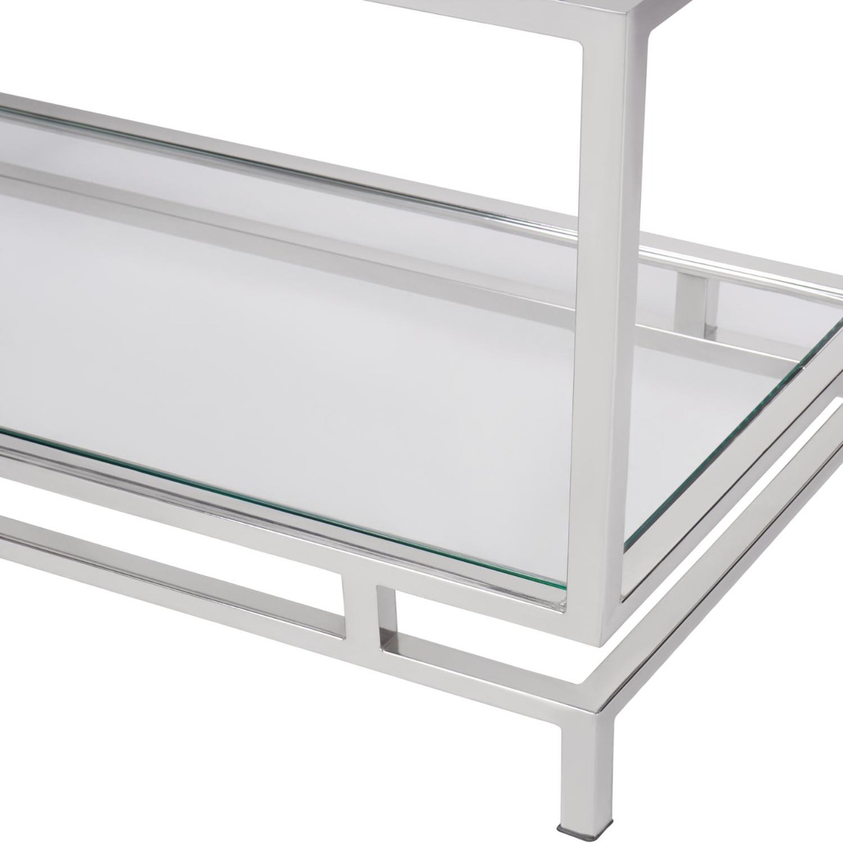Abington Stainless Steel Frame and Clear Glass Large Display Unit by Libra Designs | Style Our Home

