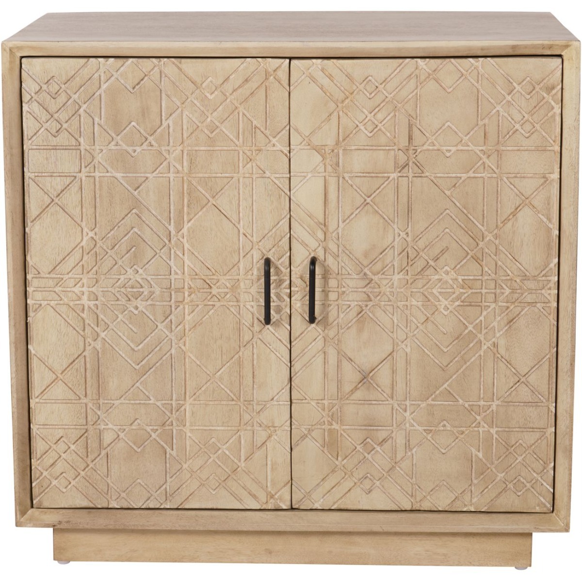 Geometric Carved 2 Door Wooden Cabinet by Libra | Style Our Home
