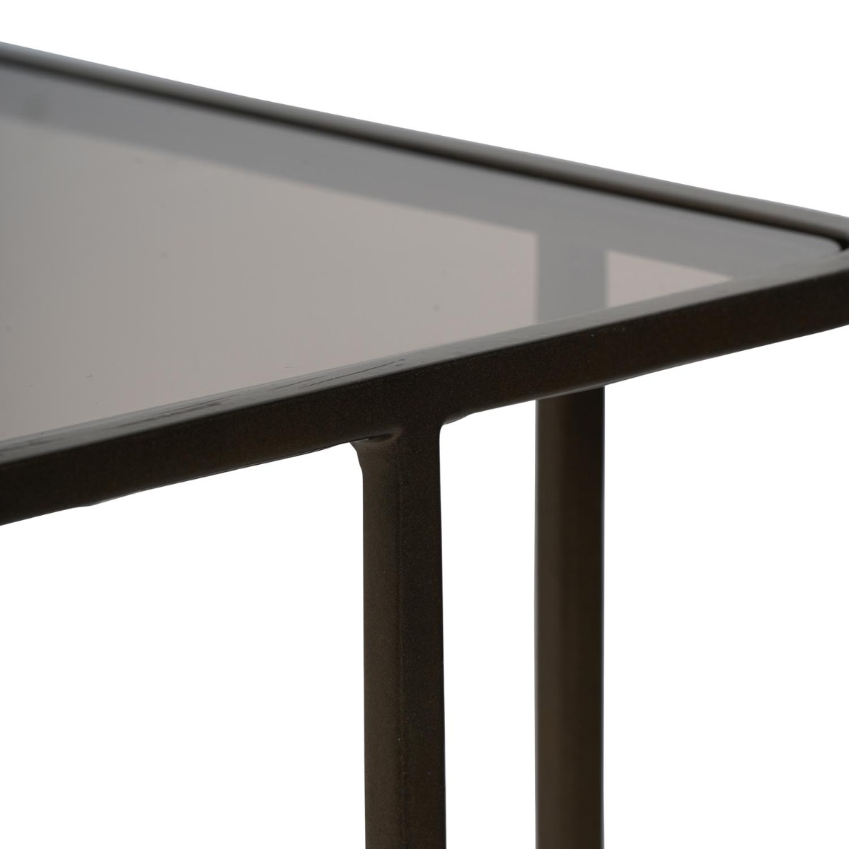 Salzburg Set of 2 Glass and Metal Side Tables Dk Gold by Libra Designs | Style Our Home
