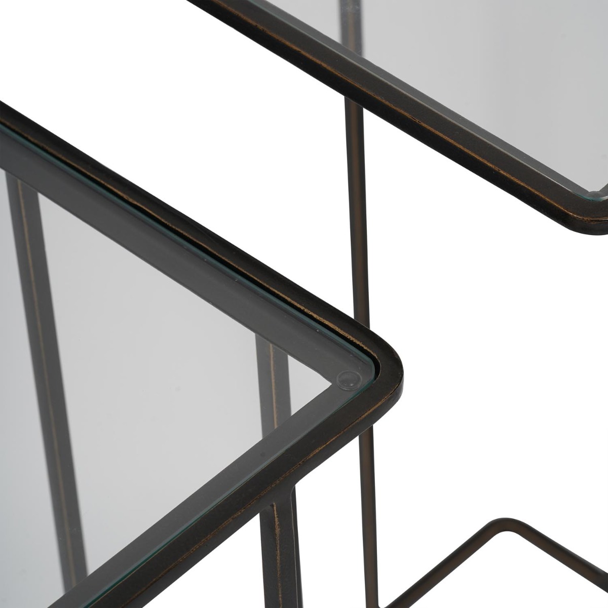 Salzburg Set of 2 Glass and Metal Side Tables Dk Bronze by Libra Designs | Style Our Home
