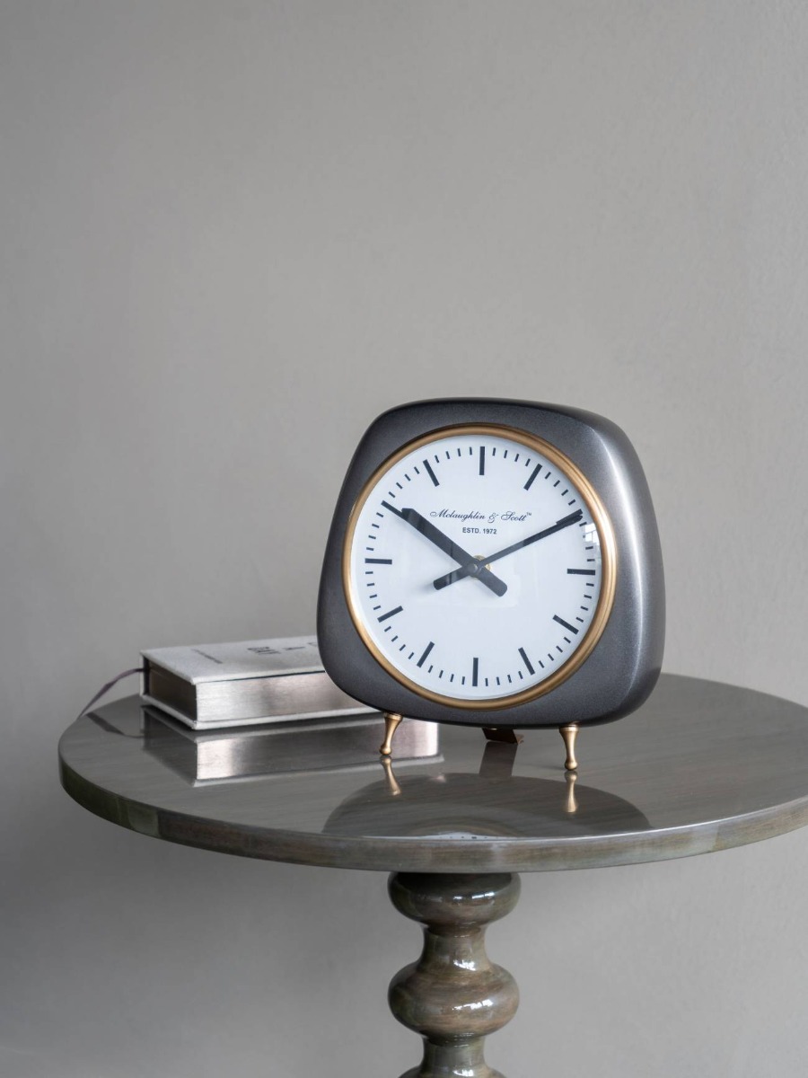 Mid Century Style Aluminium Table Clock Small 20cm by Libra Designs | Style Our Home