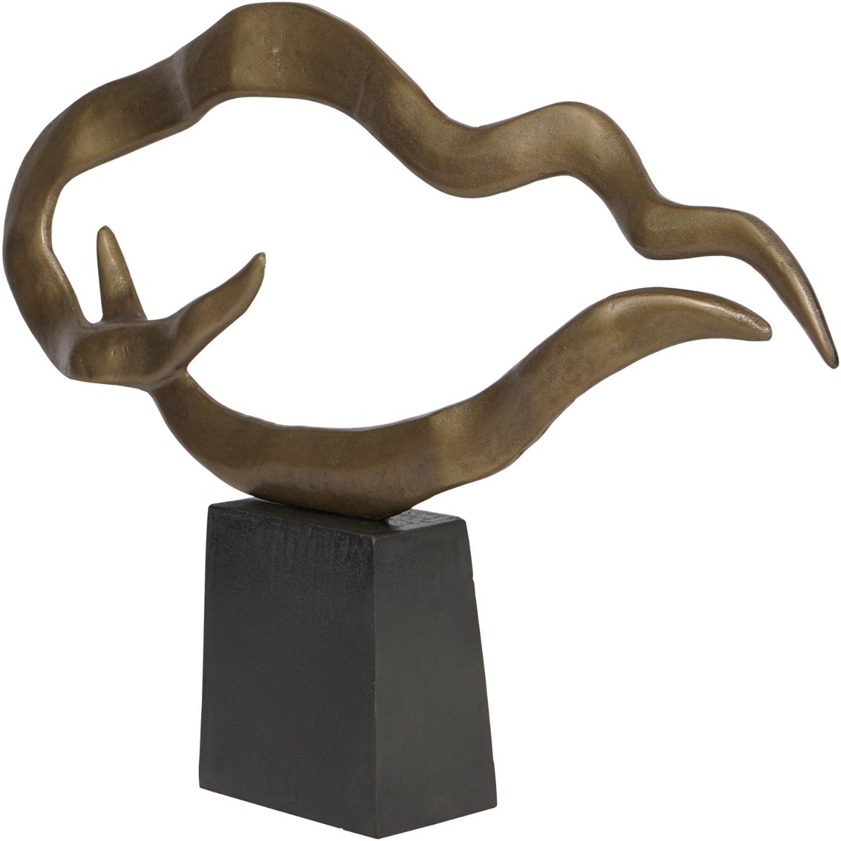 Isla Small Textured Brass Aluminium Abstract Sculpture by Libra Designs | Style Our Home
