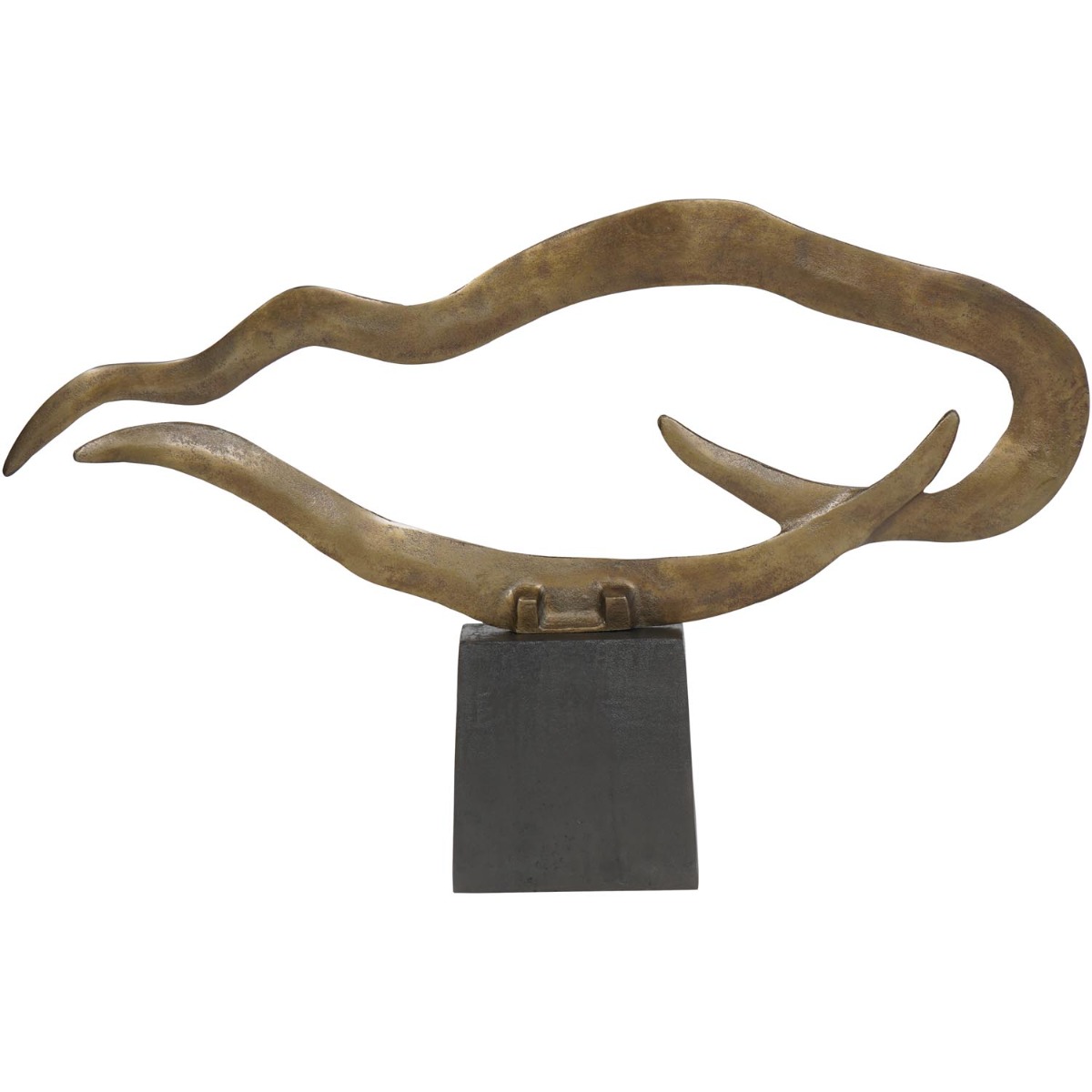 Isla Small Textured Brass Aluminium Abstract Sculpture by Libra Designs | Style Our Home
