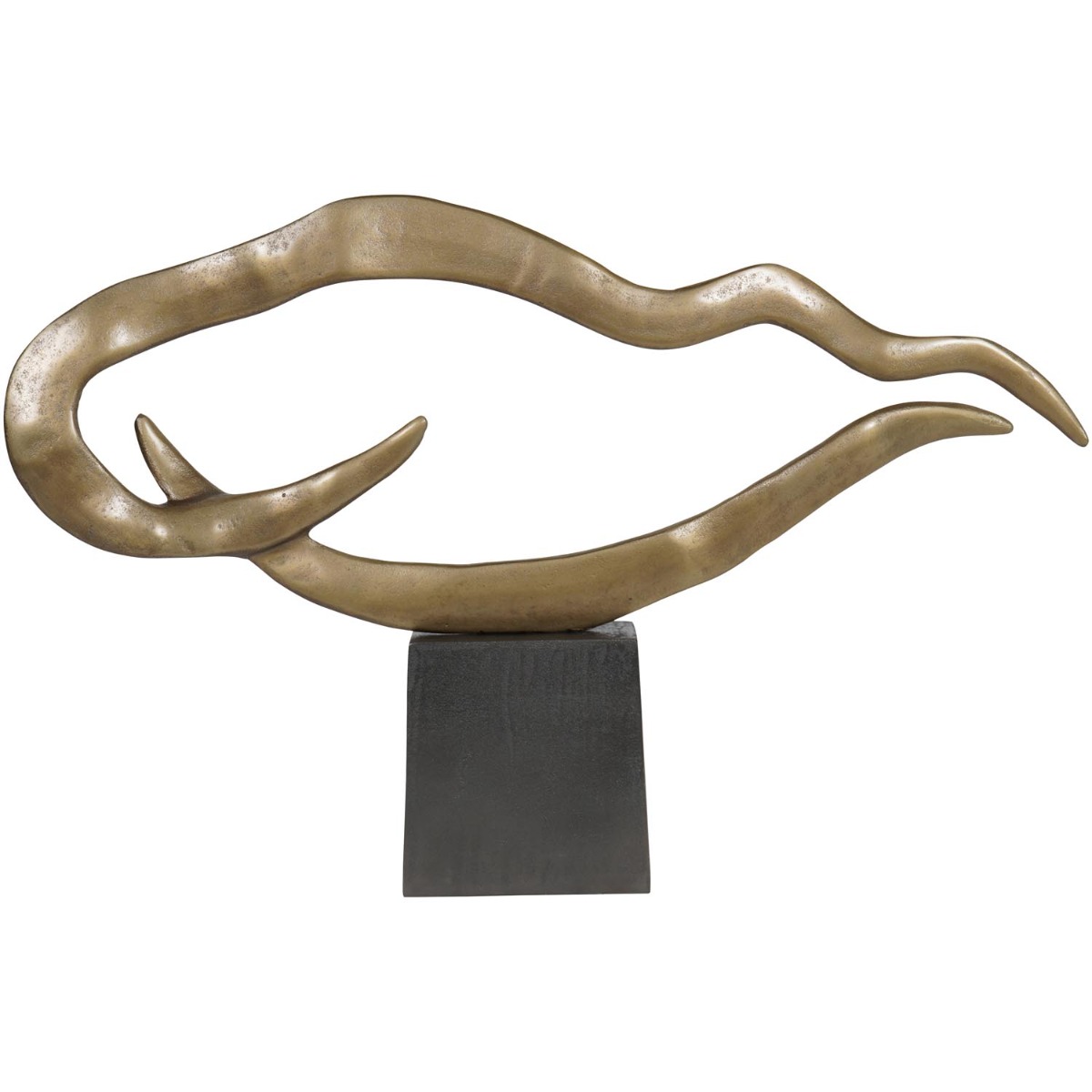 Isla Small Textured Brass Aluminium Abstract Sculpture by Libra Designs | Style Our Home
