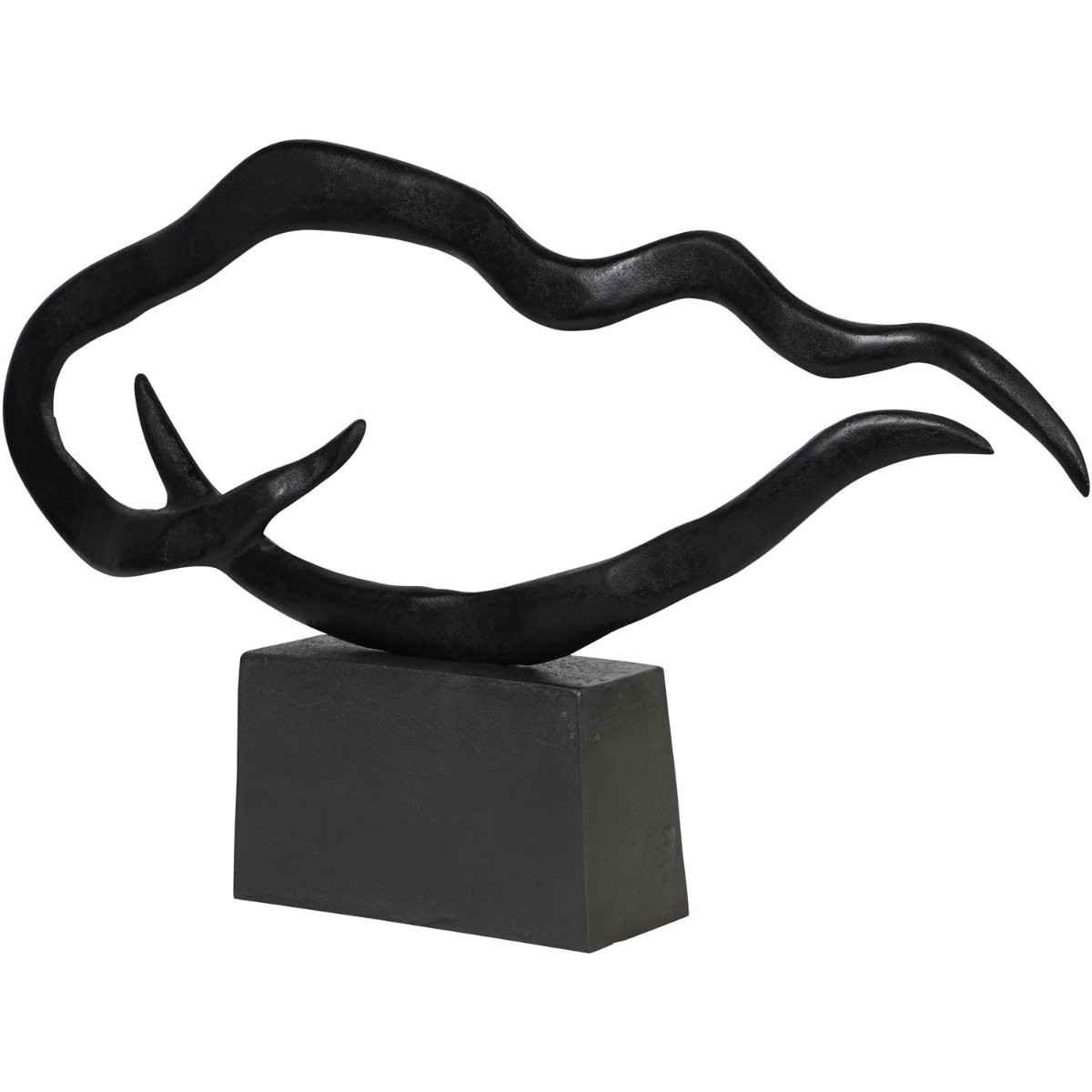 Isla Large Textured Black Aluminium Abstract Sculpture by Libra Designs | Style Our Home
