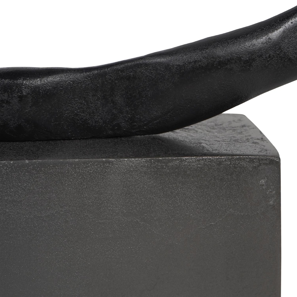Isla Large Textured Black Aluminium Abstract Sculpture by Libra Designs | Style Our Home
