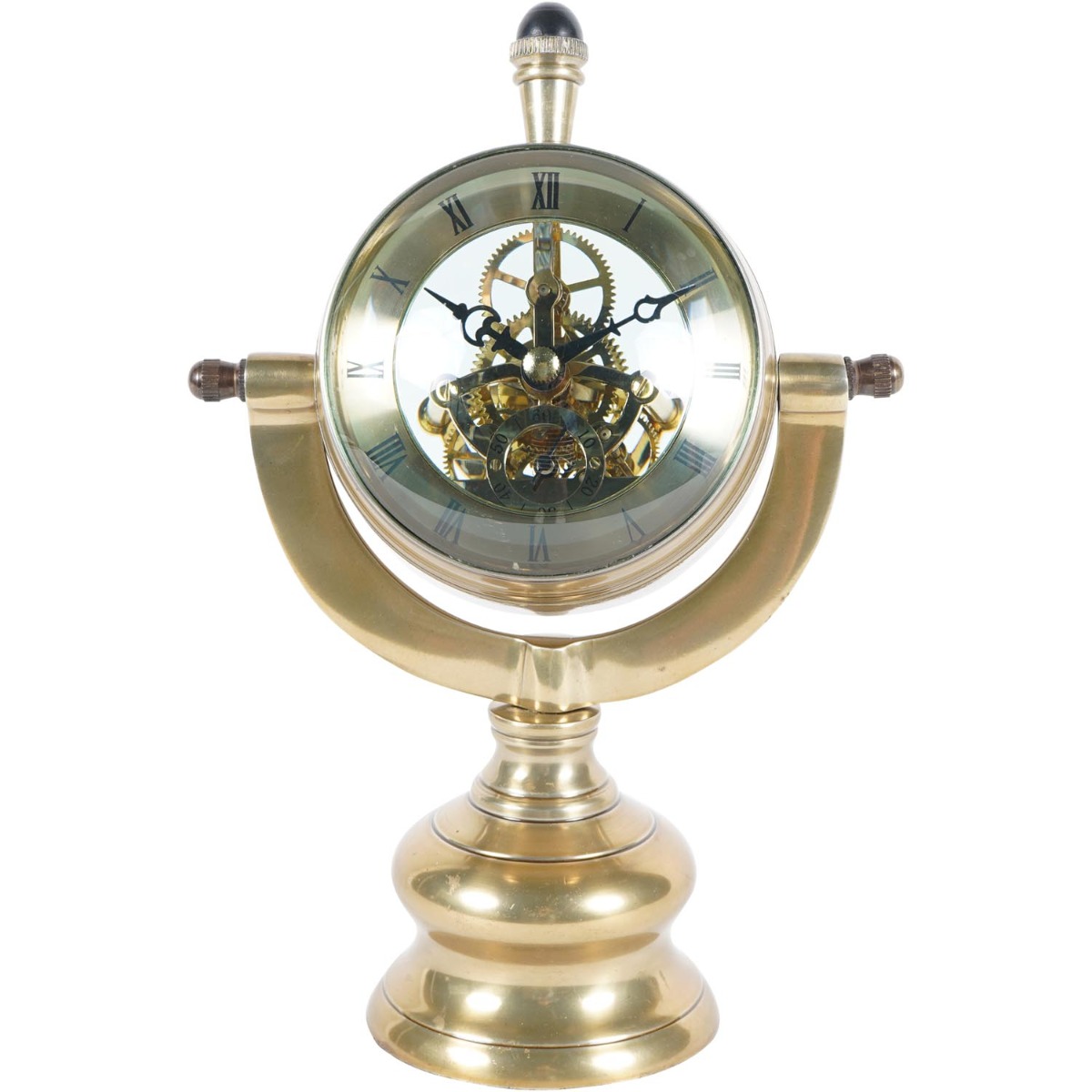 Columbia Antique Brass Finish Mantle Clock by Libra Designs | Style Our Home

