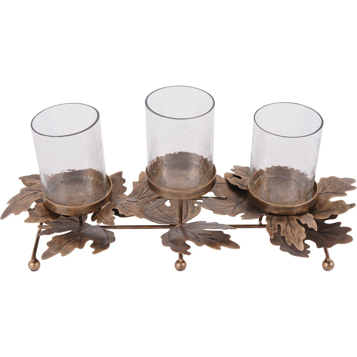 Laura Ashley Corrina Leaf Triple Votive Candleholder by Libra Designs | Style Our Home
