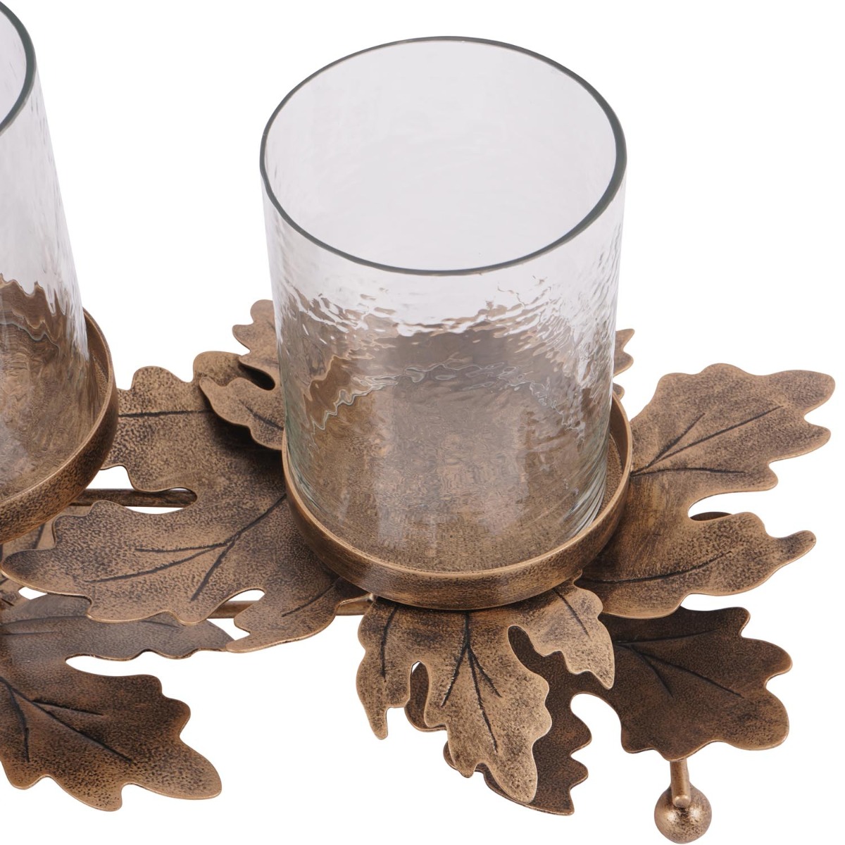 Laura Ashley Corrina Leaf Triple Votive Candleholder by Libra Designs | Style Our Home
