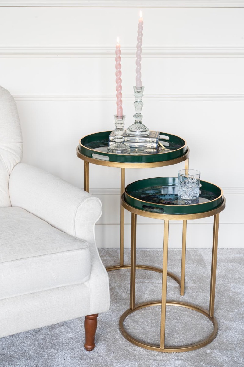 Laura Ashley Mathilde Floral Print Set Of 2 Side Tables by Libra Designs | Style Our Home
