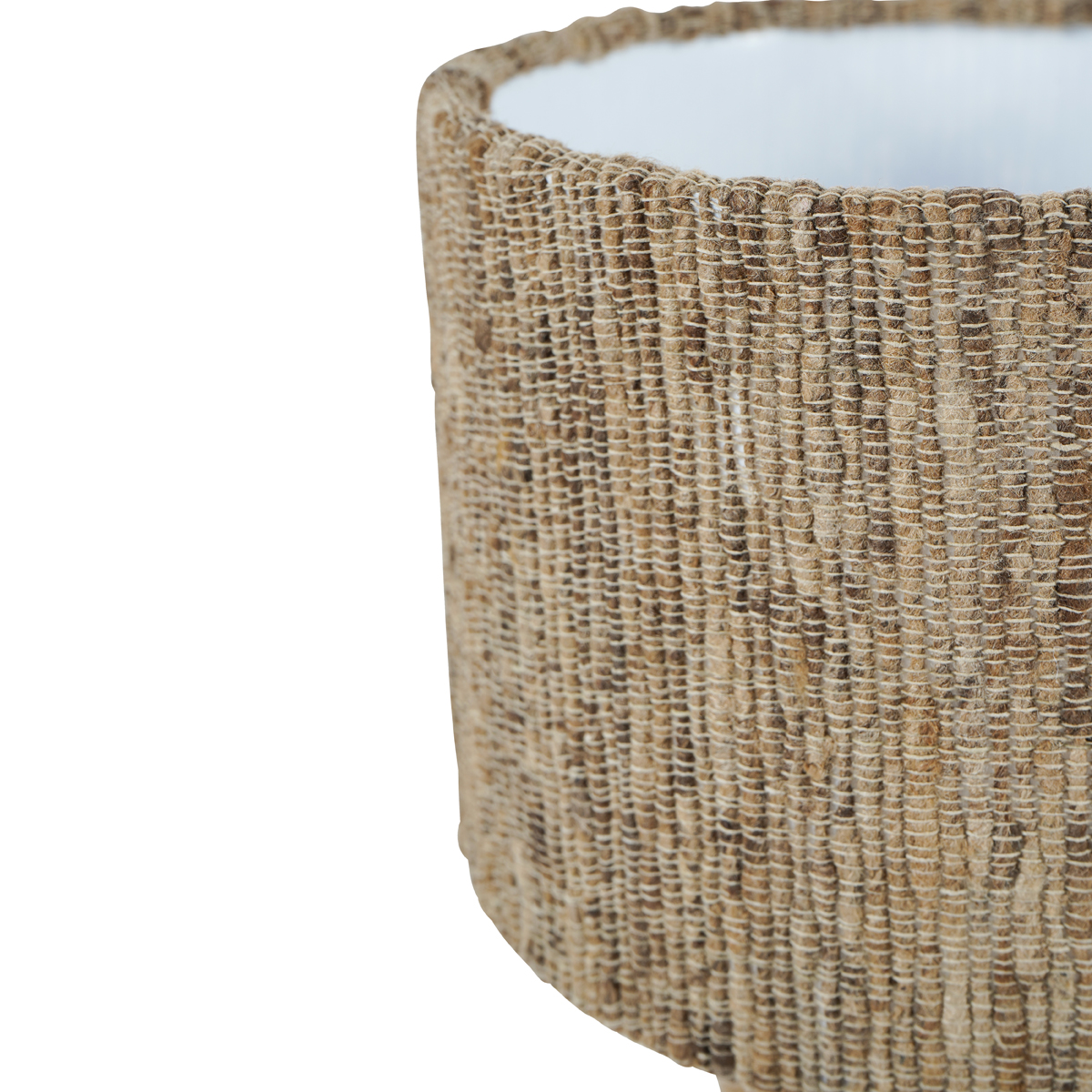 Leon Solid Wood Table Lamp with Silk Jute Shade Small by Libra Designs | Style Our Home