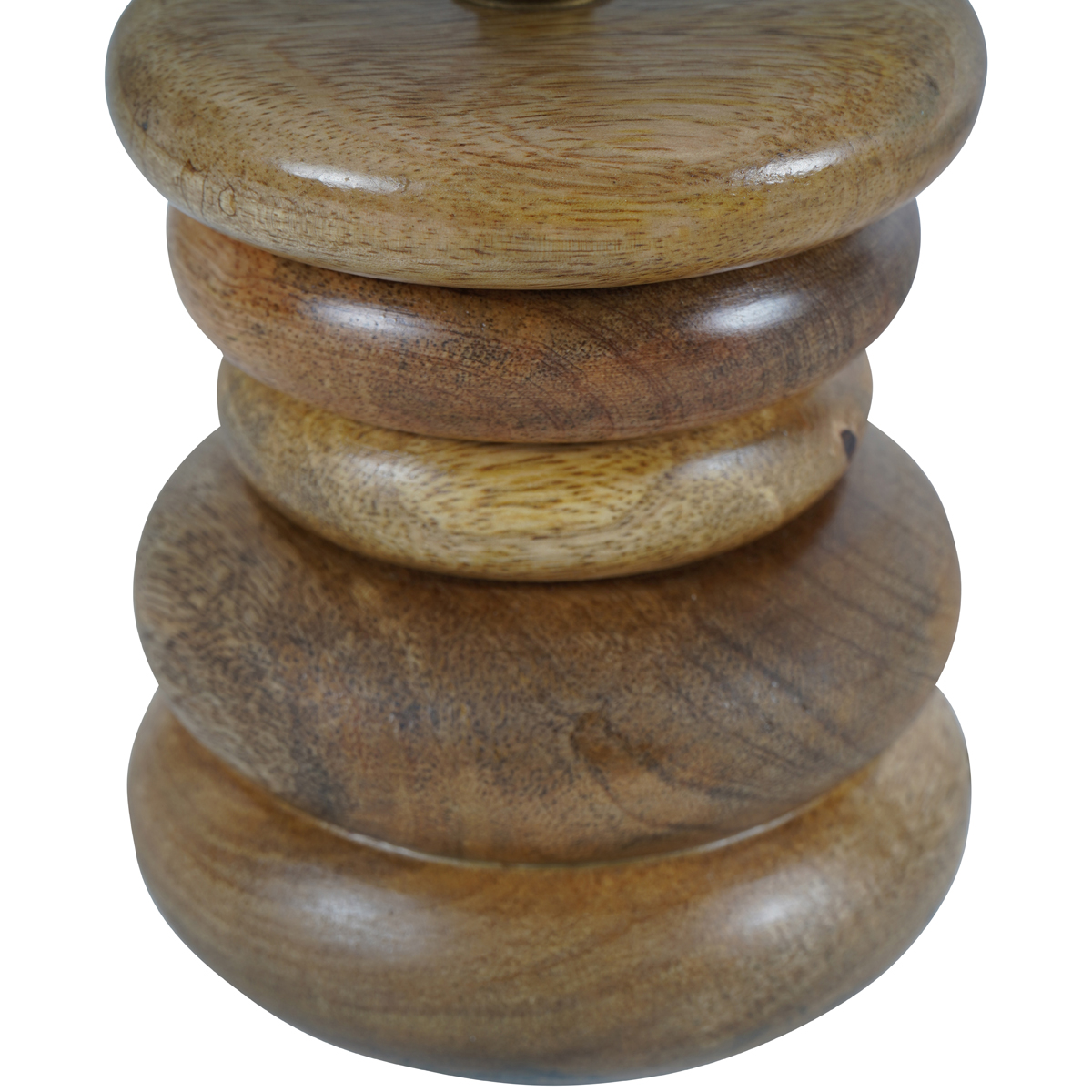 Leon Solid Wood Table Lamp with Silk Jute Shade Small by Libra Designs | Style Our Home