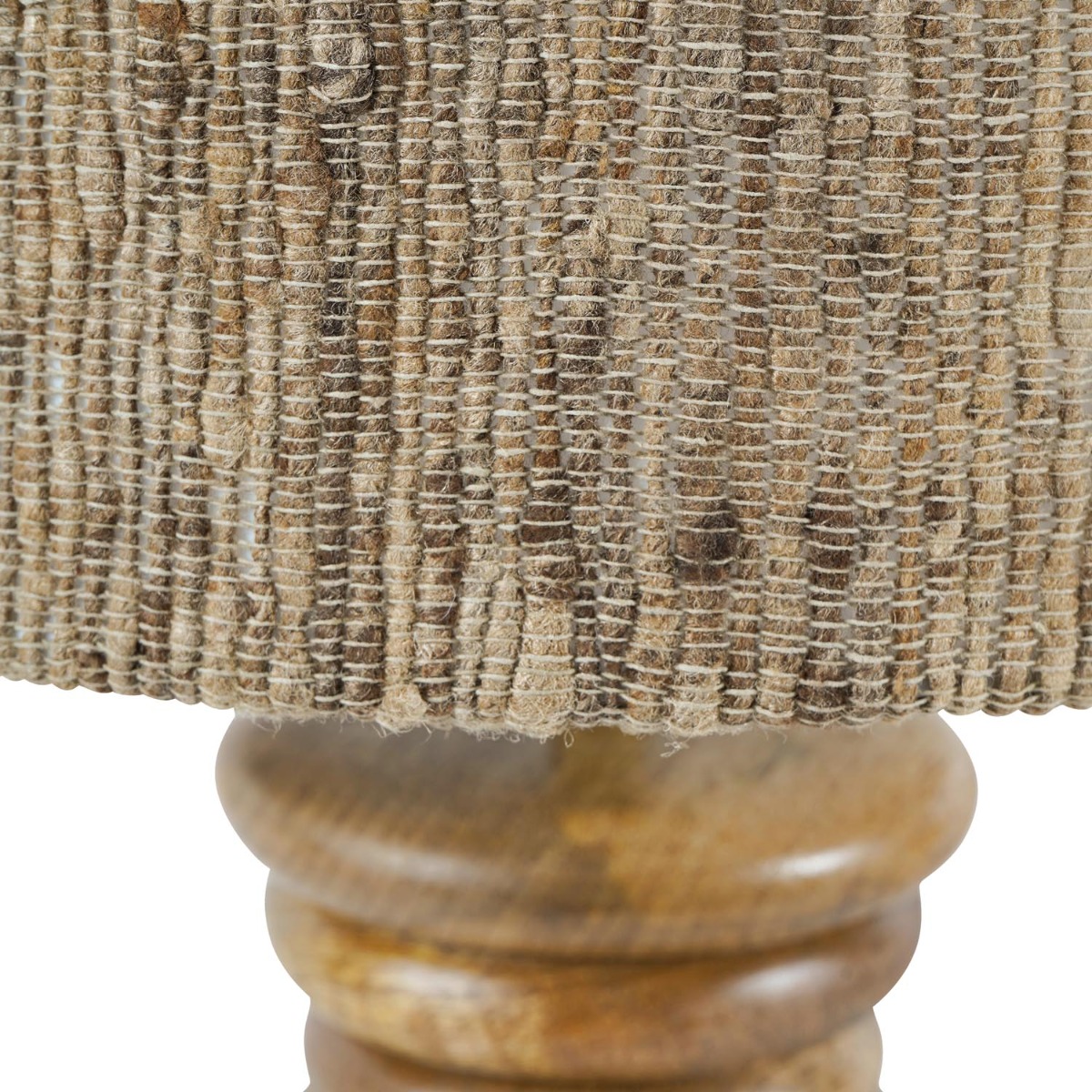 Leon Solid Wood Table Lamp with Silk Jute Shade Large by Libra Designs | Style Our Home
